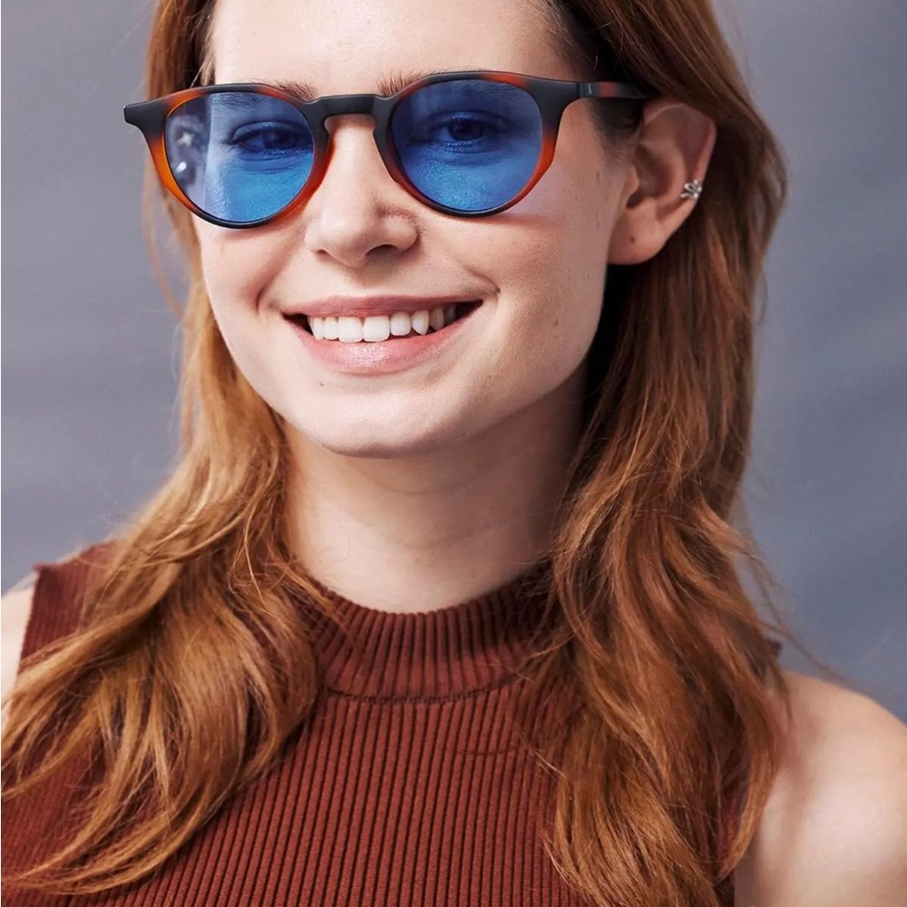 Stylish Blue and Brown Sunglasses